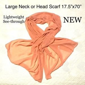 5/$15💥 Sheer Scarf See-through lightweight neck head 17.5”x70” Shoulder Wrap 🍑